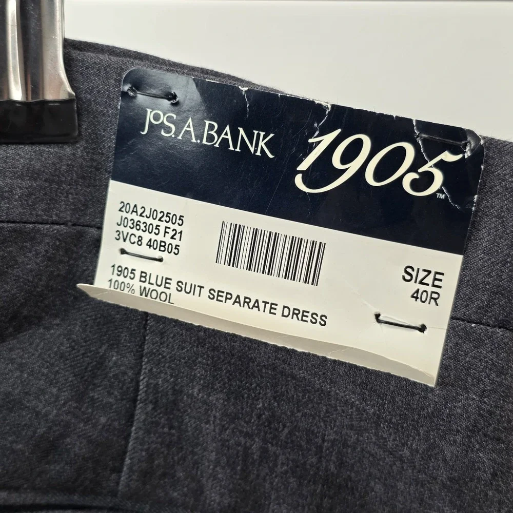 Jos a bank 1905 suit tailored fit blue 100% wool mens 48R blazer 40x37 pants new